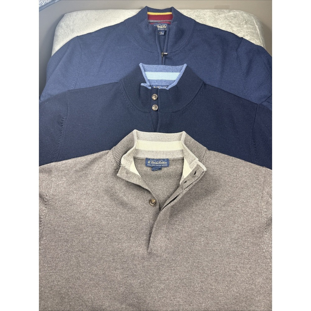 Brooks‎ Brothers Bundle 3 Pack Extra Fine Merino Wool Sweater Men XXL 1/4 & Zip - Picture 2 of 16